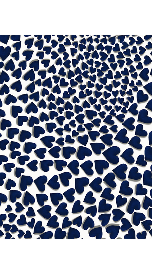 Audrey Dress #4 Shirt Collar 3/4 Sleeve Midi Length Cotton Musola (Heart Wave Big)