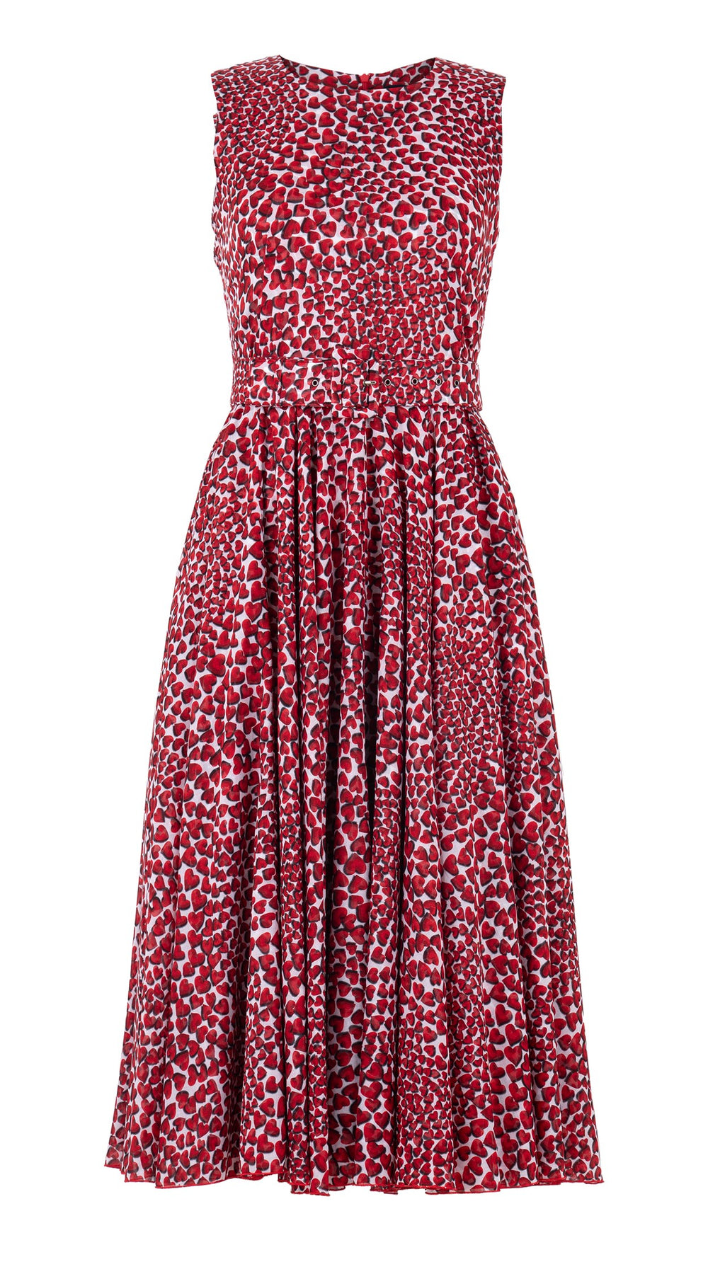 Aster Dress Crew Neck Sleeveless Midi Length Cotton Musola (Heart Wave Big)