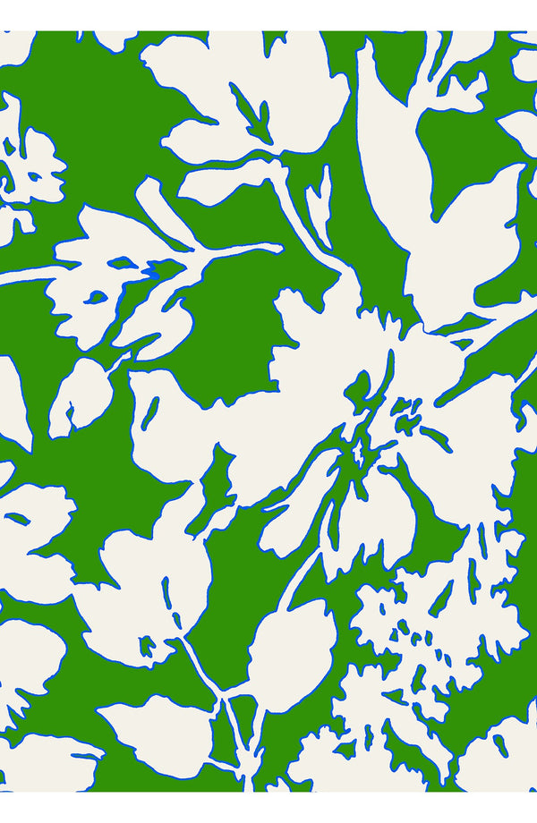 Aster Dress Shirt Collar 3/4 Sleeve Midi Length Cotton Musola (Hemingway Flower Ground)