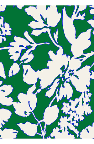 Aster Dress Shirt Collar 3/4 Sleeve Midi Length Cotton Musola (Hemingway Flower Ground)