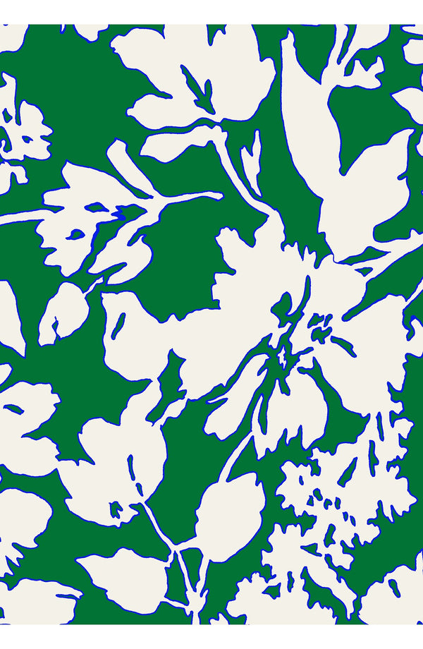 Aster Dress Shirt Collar 3/4 Sleeve Midi Length Cotton Musola (Hemingway Flower Ground)