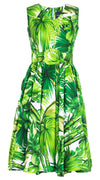 Abelia Dress V Neck Sleeveless Long Length Cotton Stretch (Honolulu Palm)