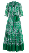 Eva Dress Crew Neck 3/4 Sleeve Maxi Length Cotton Musola (Horse Chain)