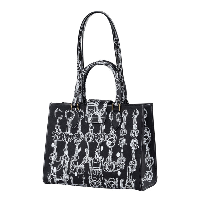 Audrey Tote_Medium_Horse Chain_Black