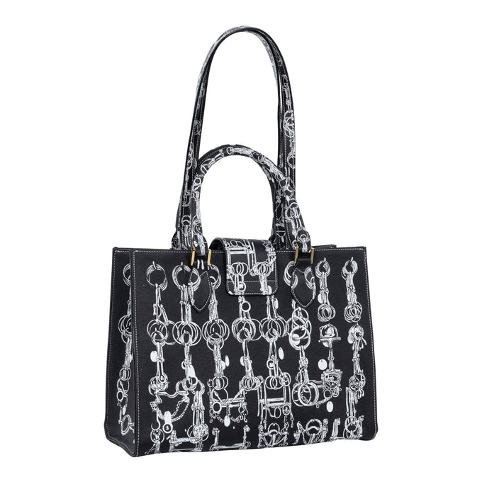 Audrey Tote_Medium_Horse Chain_Black