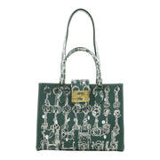 Audrey Tote_Medium_Horse Chain_Ivy Green