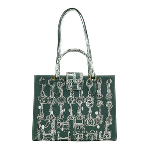 Audrey Tote_Medium_Horse Chain_Ivy Green