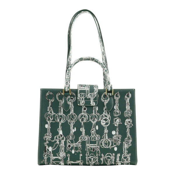 Audrey Tote_Medium_Horse Chain_Ivy Green