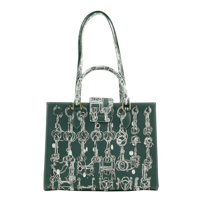 Audrey Tote_Medium_Horse Chain_Ivy Green