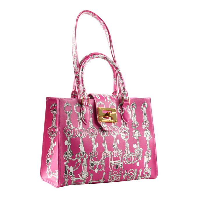 Audrey Tote_Medium_Horse Chain_Pink