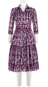 Audrey Dress #4 Shirt Collar 3/4 Sleeve Long Length Cotton Musola (Horse Chain)