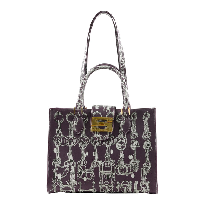 Audrey Tote_Medium_Horse Chain_Plum