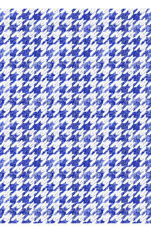 Audrey Dress #4 Shirt Collar 3/4 Sleeve Midi Length Cotton Musola (Houndstooth Toile White)