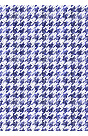 Audrey Dress #1 Shirt Collar 3/4 Sleeve Midi Length Cotton Stretch (Houndstooth Toile White)