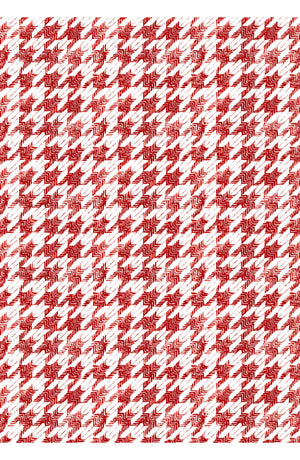 Audrey Dress #1 Shirt Collar 3/4 Sleeve Midi Length Cotton Stretch (Houndstooth Toile White)