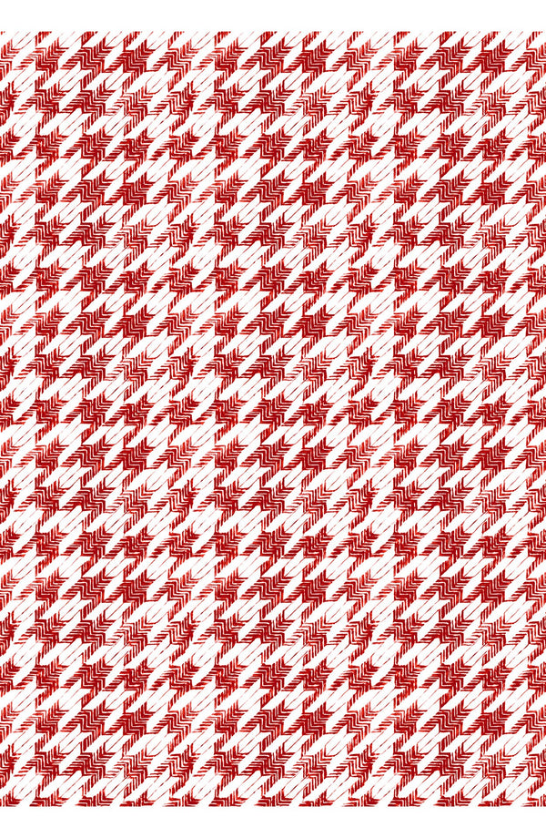 Audrey Dress #1 Shirt Collar 3/4 Sleeve Midi Length Cotton Stretch (Houndstooth Toile White)