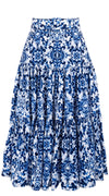 Emma Skirt Midi Length Cotton Musola (Ibiza Sintra Tile)