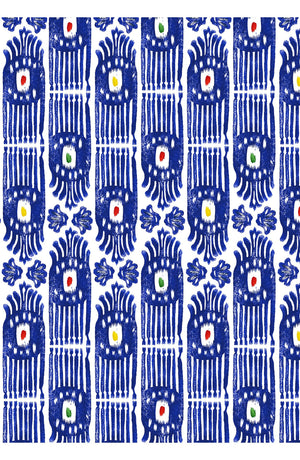 Audrey Dress #2 Shirt Collar 3/4 Sleeve Long Length Cotton Stretch (Ikat Gap)