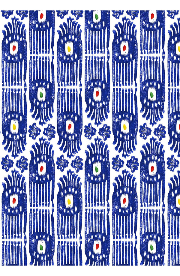 Avenue Dress Shirt Collar Sleeveless Midi Length Cotton Musola (Ikat Gap)