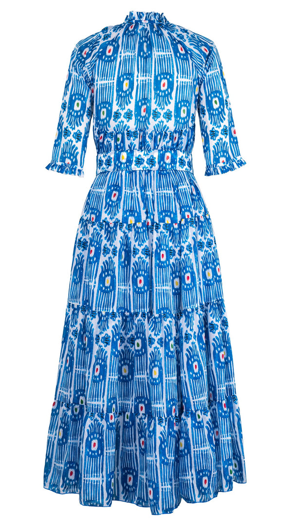 Eden Dress Crew Neck 3/4 Sleeve Maxi Length Cotton Musola (Ikat Gap)