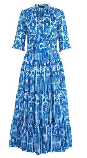 Eden Dress Crew Neck 3/4 Sleeve Maxi Length Cotton Musola (Ikat Gap)