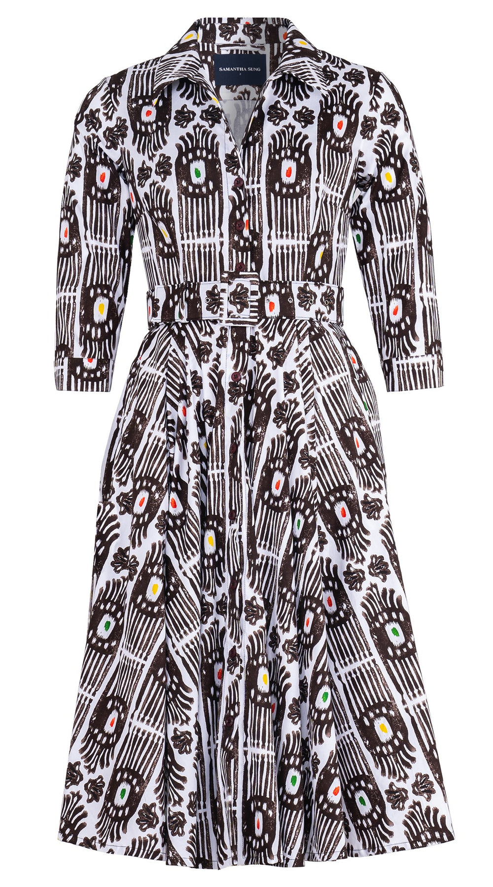 Laurent Dress Shirt Collar 3/4 Sleeve Long Length Cotton Stretch (Ikat Gap)