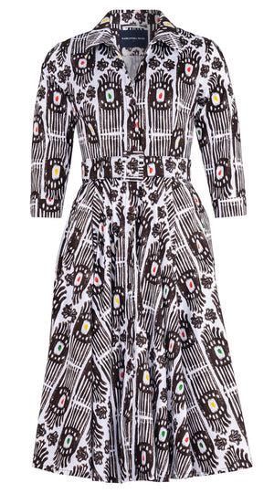 Laurent Dress Shirt Collar 3/4 Sleeve Long Length Cotton Stretch (Ikat Gap)