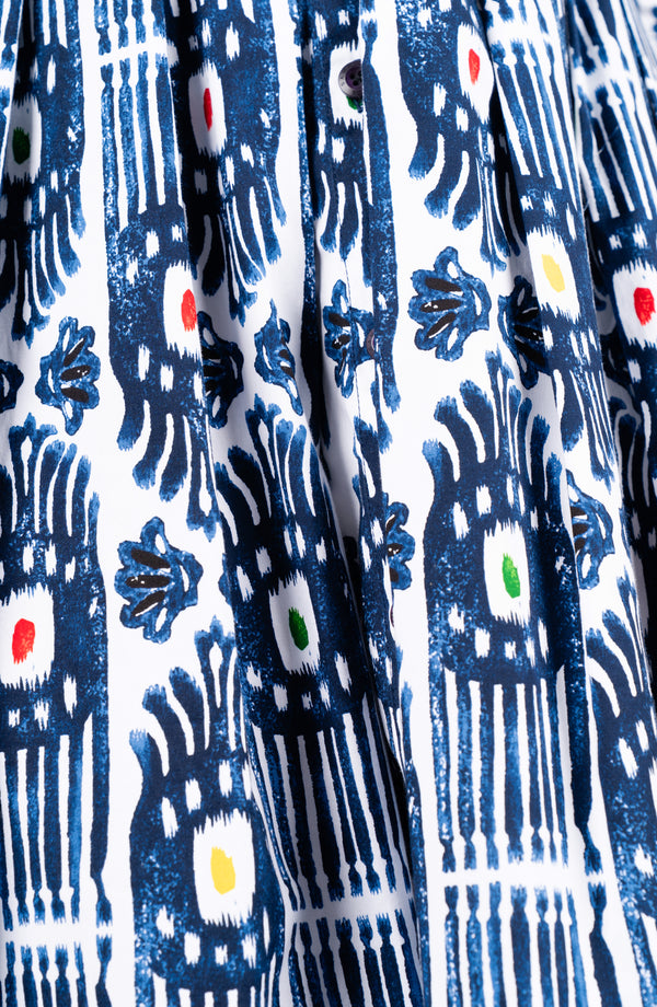 Audrey Dress #2 Shirt Collar 3/4 Sleeve Regular Length Cotton Stretch (Ikat Gap)