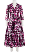 Audrey Dress #4 Shirt Collar 3/4 Sleeve Midi Length Cotton Musola (Ikat Java)