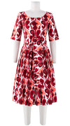 Florance Dress #2 Boat Neck 1/2 Sleeve Long Length Cotton Stretch (Ikat Java)