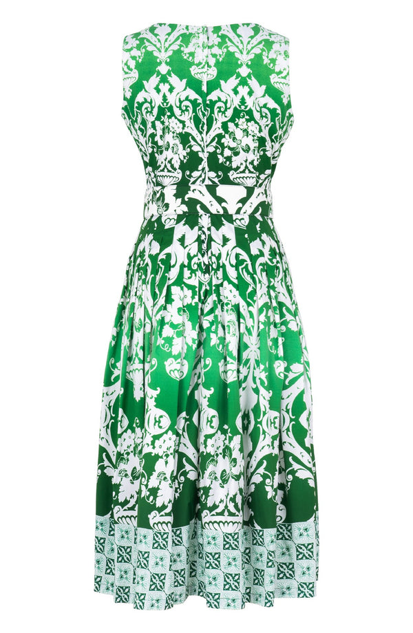 Florance Dress U Neck Sleeveless Midi Length Cotton Stretch (Impero Ombre)