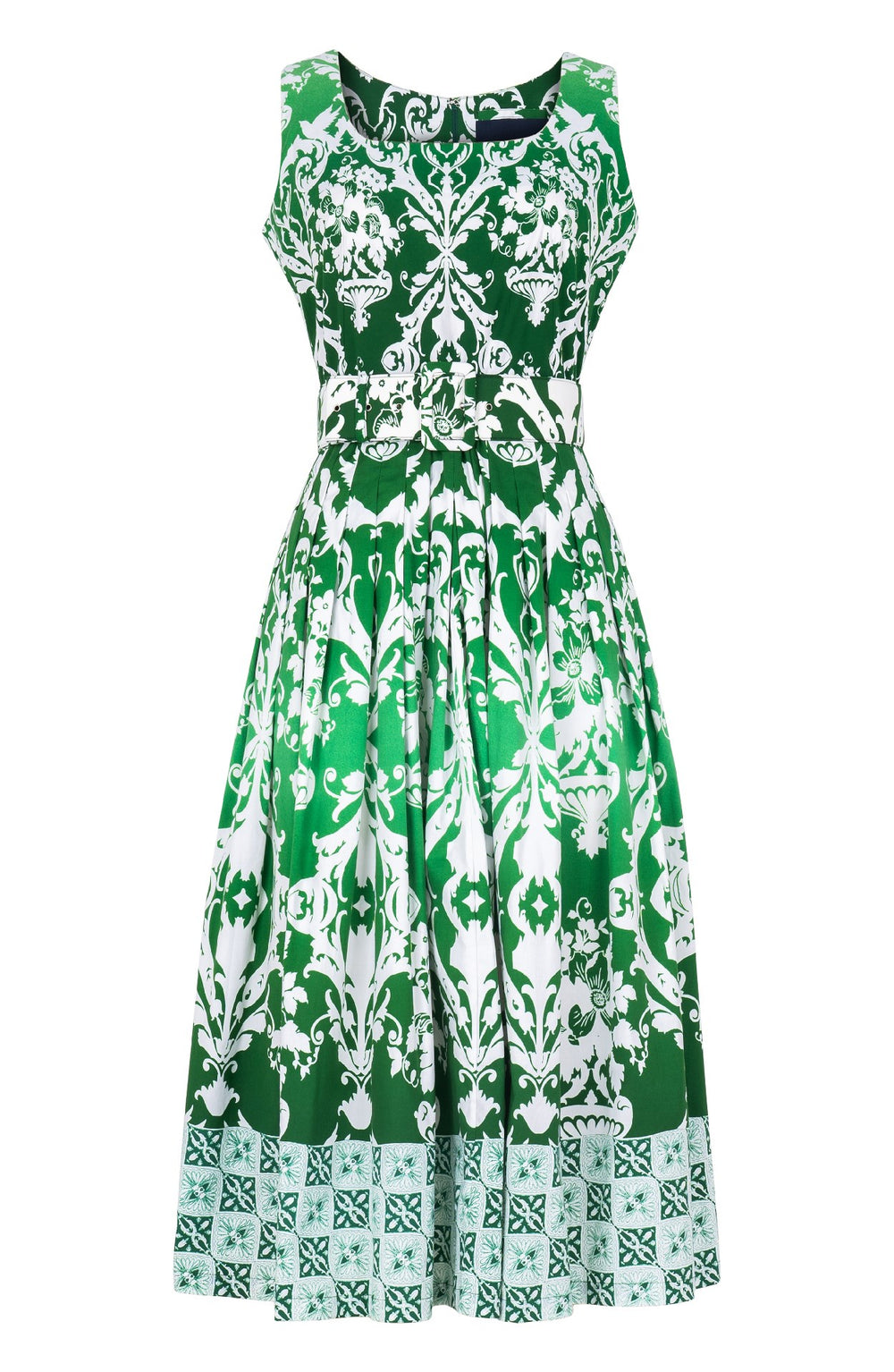 Florance Dress U Neck Sleeveless Midi Length Cotton Stretch (Impero Ombre)