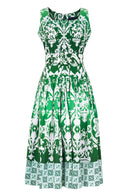 Florance Dress U Neck Sleeveless Midi Length Cotton Stretch (Impero Ombre)