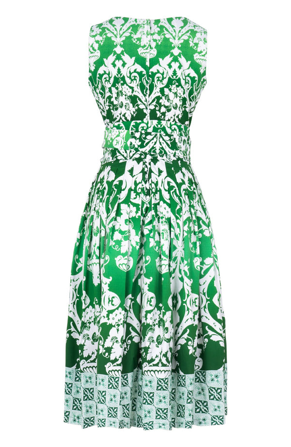 Florance Dress U Neck Sleeveless Midi Length Cotton Stretch (Impero Ombre)