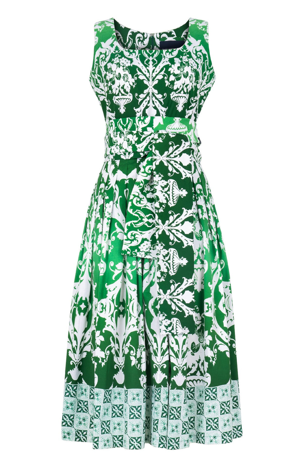 Florance Dress U Neck Sleeveless Midi Length Cotton Stretch (Impero Ombre)