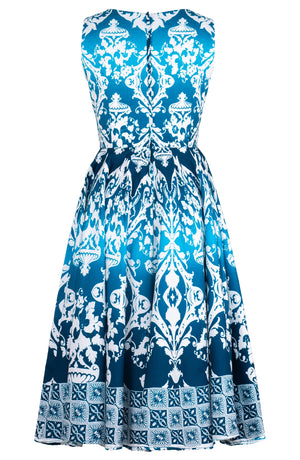 Abelia Dress U Neck Sleeveless Midi Length Cotton Stretch (Impero Ombre)