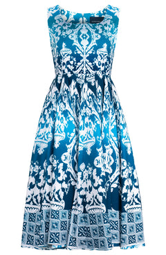 Abelia Dress U Neck Sleeveless Midi Length Cotton Stretch (Impero Ombre)