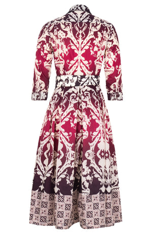 Audrey Dress #7 Shirt Collar 3/4 Sleeve Midi Length Poliamide Taffta (Impero Ombre)