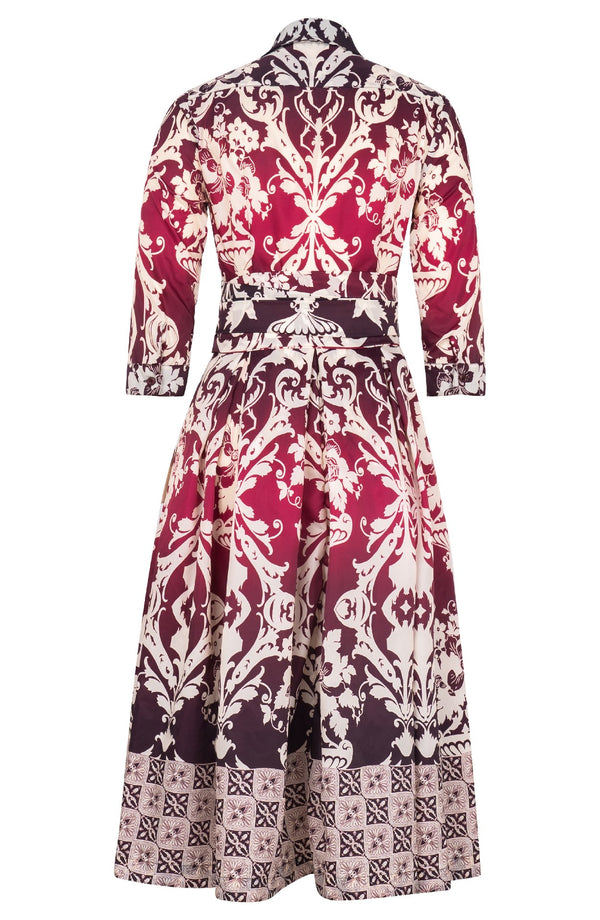 Audrey Dress #7 Shirt Collar 3/4 Sleeve Midi Length Poliamide Taffta (Impero Ombre)