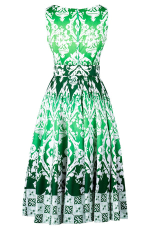 Abelia Dress Boat Neck Sleeveless Midi Length Cotton Stretch (Impero Ombre)