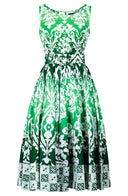 Abelia Dress Boat Neck Sleeveless Midi Length Cotton Stretch (Impero Ombre)