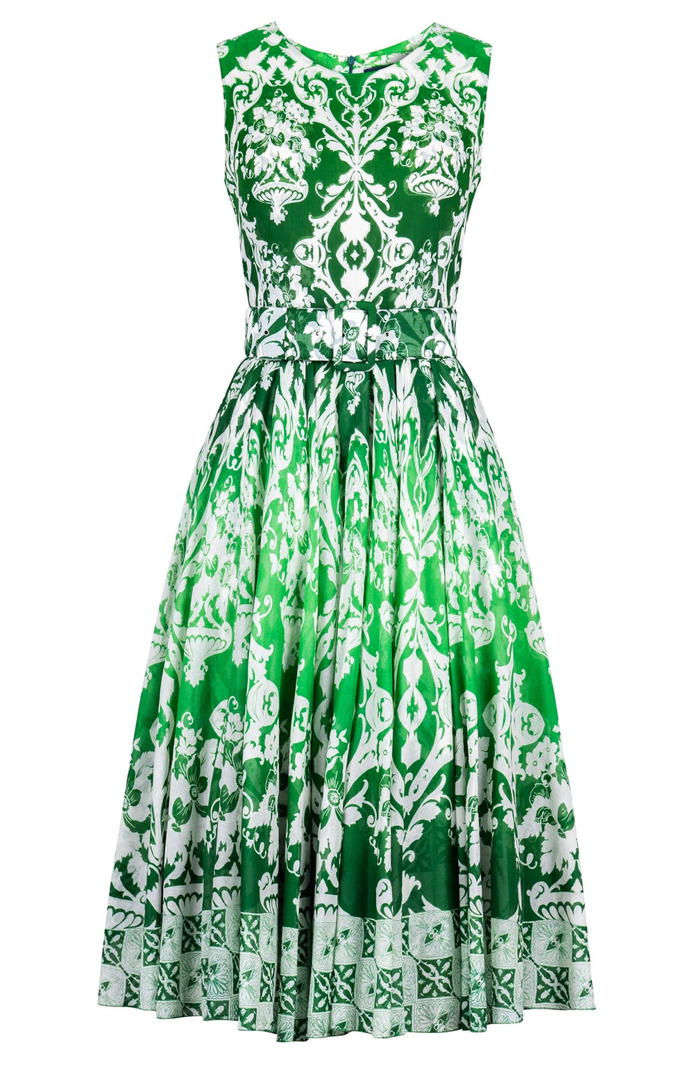 Aster Dress Crew Neck Sleeveless Midi Length Cotton Musola (Impero Ombre)