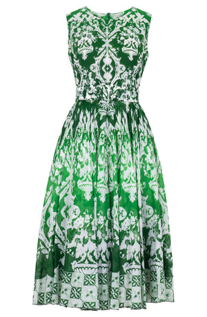 Aster Dress Crew Neck Sleeveless Midi Length Cotton Musola (Impero Ombre)