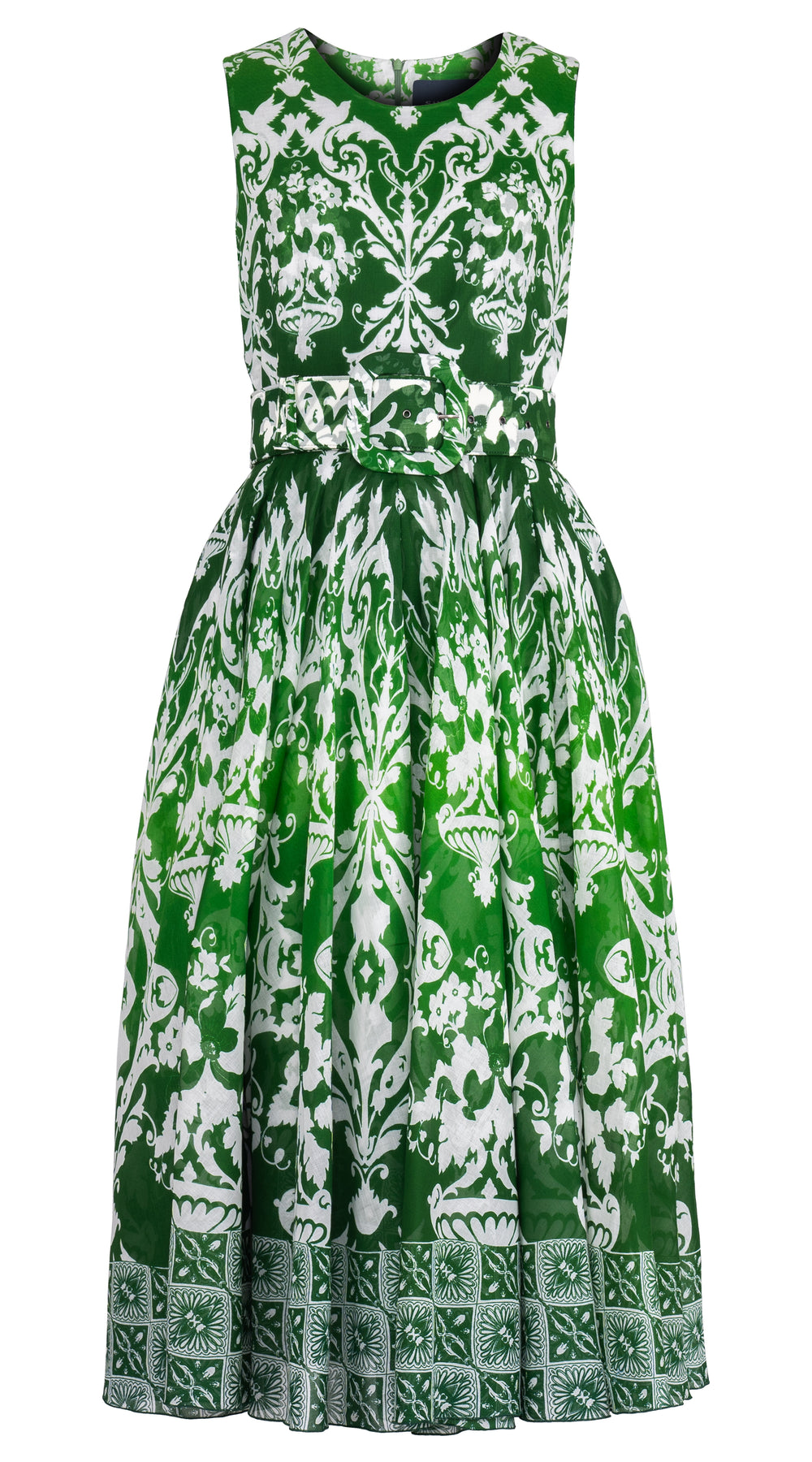 Aster Dress Crew Neck Sleeveless Midi Length Cotton Musola (Impero Ombre)