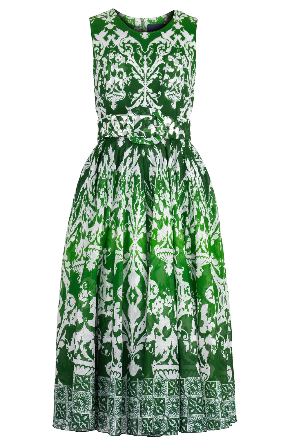 Aster Dress Crew Neck Sleeveless Midi Length Cotton Musola (Impero Ombre)