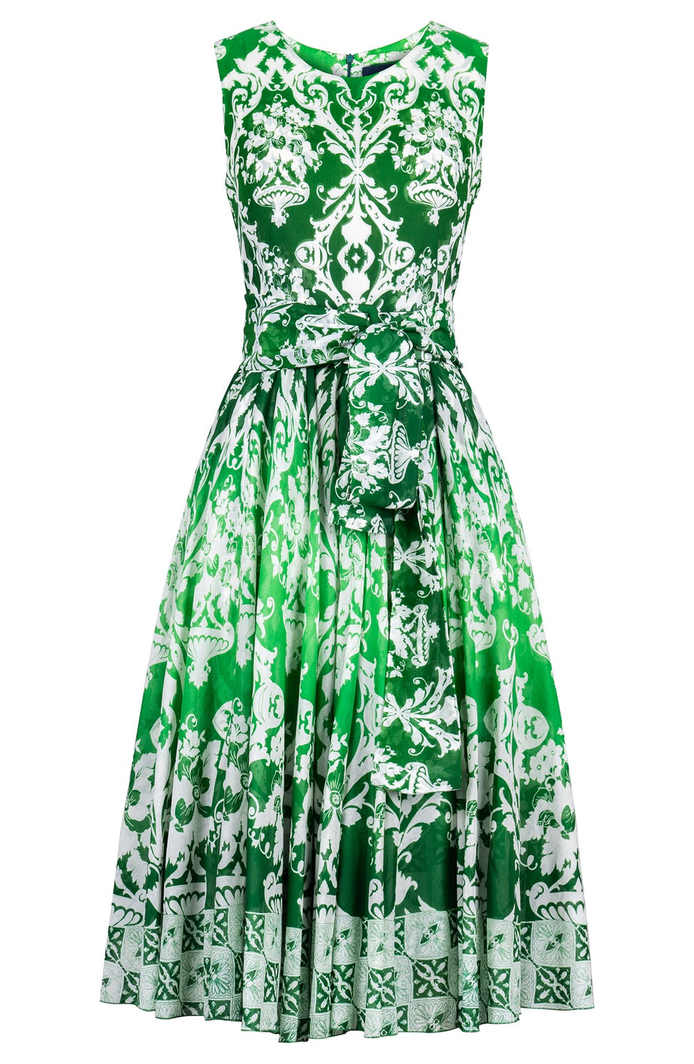 Aster Dress Crew Neck Sleeveless Midi Length Cotton Musola (Impero Ombre)