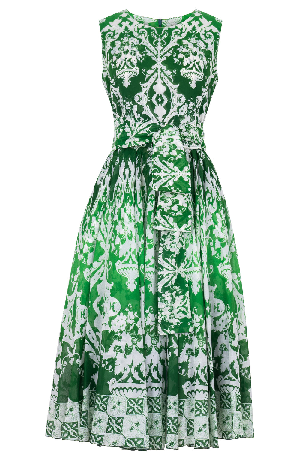 Aster Dress Crew Neck Sleeveless Midi Length Cotton Musola (Impero Ombre)