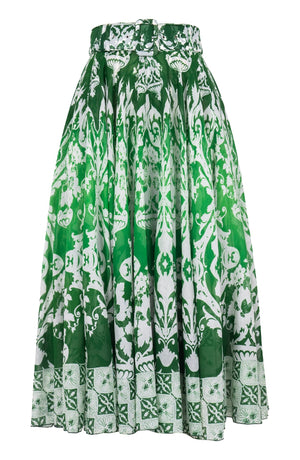 Avenue Skirt Midi Length Cotton Musola (Impero Ombre)