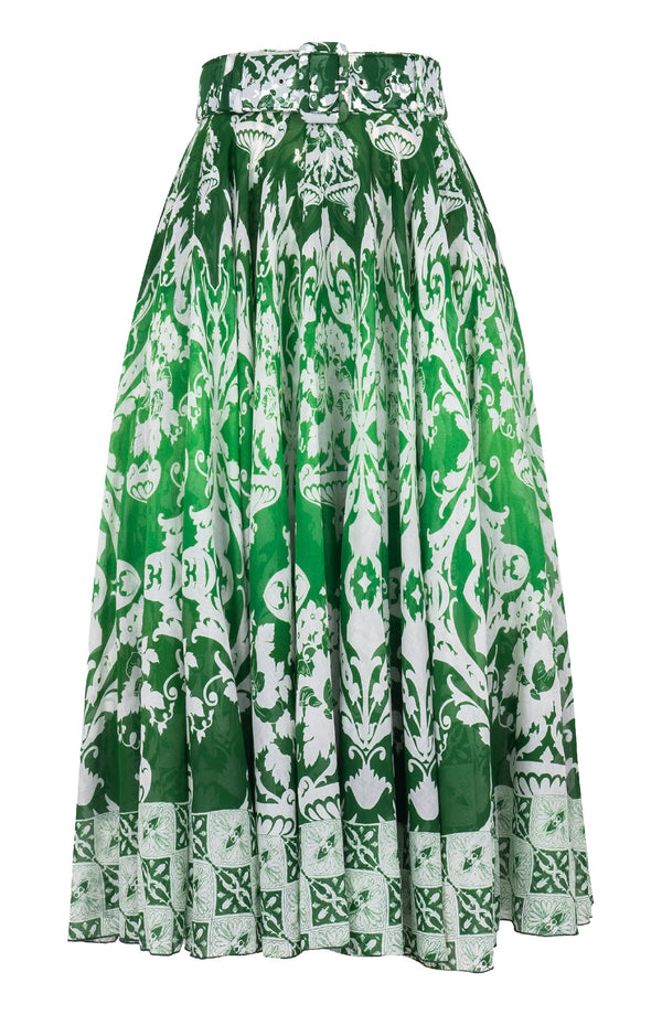 Avenue Skirt Midi Length Cotton Musola (Impero Ombre)
