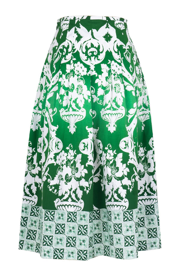 Zelda Skirt Midi Length Cotton Stretch (Impero Ombre)